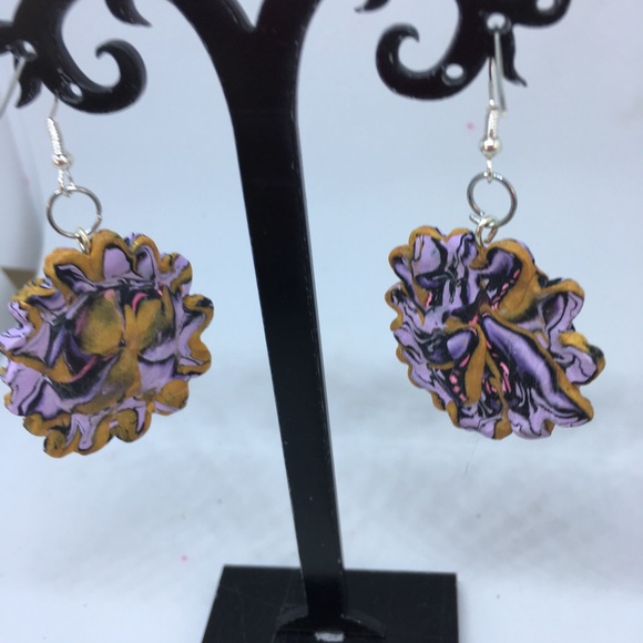 Unique Handmade Polymer Blossom Earrings - Picture 6 of 8